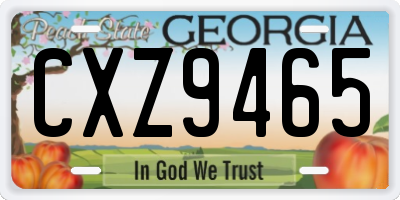 GA license plate CXZ9465