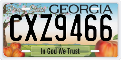 GA license plate CXZ9466