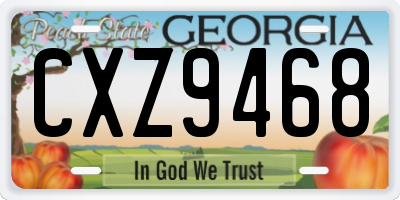 GA license plate CXZ9468