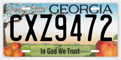 GA license plate CXZ9472