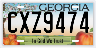 GA license plate CXZ9474