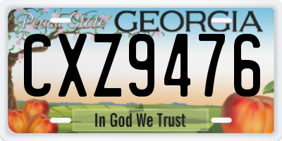 GA license plate CXZ9476