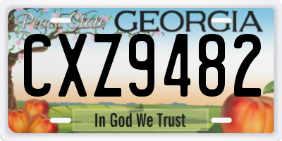 GA license plate CXZ9482