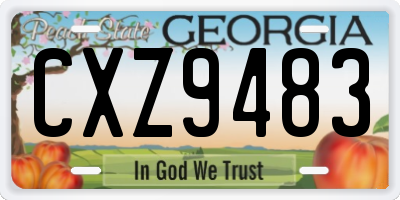 GA license plate CXZ9483