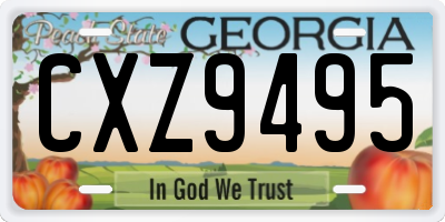 GA license plate CXZ9495