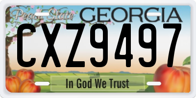 GA license plate CXZ9497