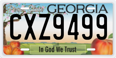 GA license plate CXZ9499