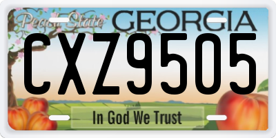GA license plate CXZ9505