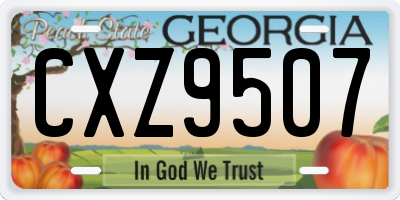 GA license plate CXZ9507