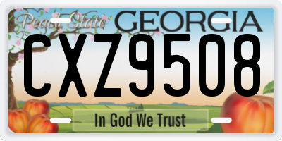 GA license plate CXZ9508