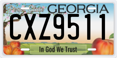 GA license plate CXZ9511