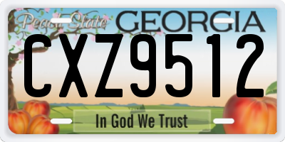 GA license plate CXZ9512