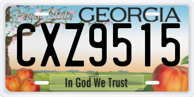 GA license plate CXZ9515