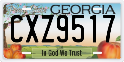 GA license plate CXZ9517