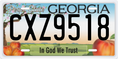 GA license plate CXZ9518