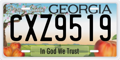 GA license plate CXZ9519