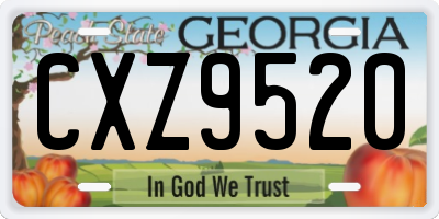 GA license plate CXZ9520