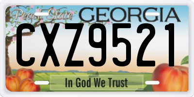 GA license plate CXZ9521