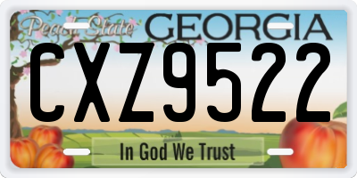 GA license plate CXZ9522