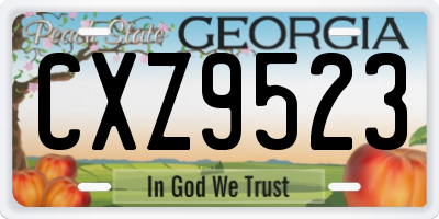GA license plate CXZ9523