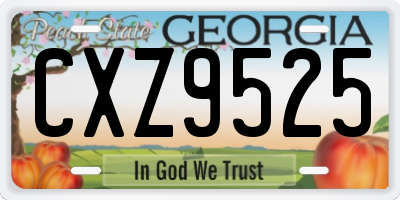 GA license plate CXZ9525
