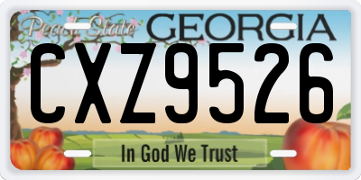 GA license plate CXZ9526