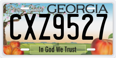 GA license plate CXZ9527