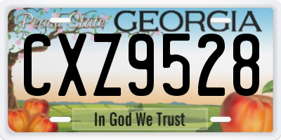 GA license plate CXZ9528