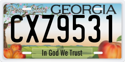 GA license plate CXZ9531