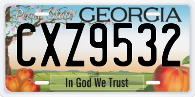 GA license plate CXZ9532