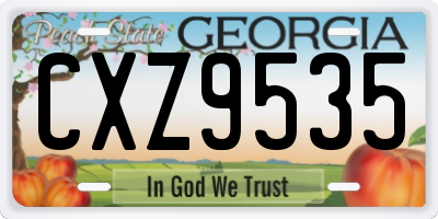 GA license plate CXZ9535
