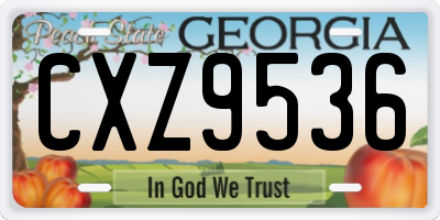 GA license plate CXZ9536