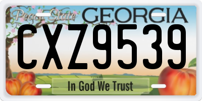 GA license plate CXZ9539