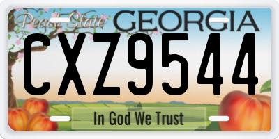 GA license plate CXZ9544