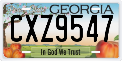 GA license plate CXZ9547