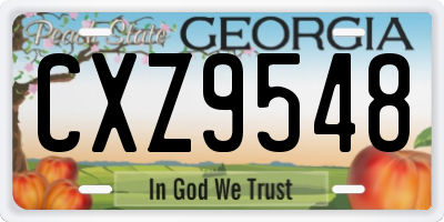 GA license plate CXZ9548