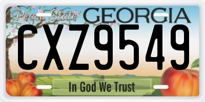 GA license plate CXZ9549