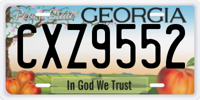 GA license plate CXZ9552
