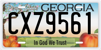 GA license plate CXZ9561