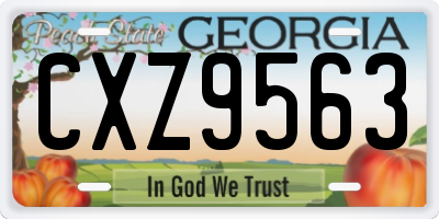 GA license plate CXZ9563