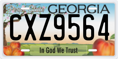 GA license plate CXZ9564