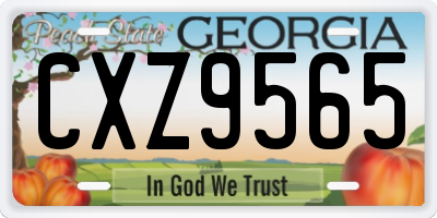 GA license plate CXZ9565