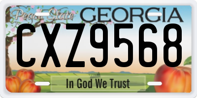 GA license plate CXZ9568