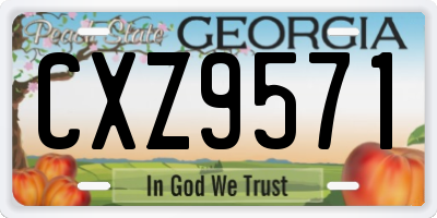 GA license plate CXZ9571