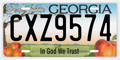 GA license plate CXZ9574