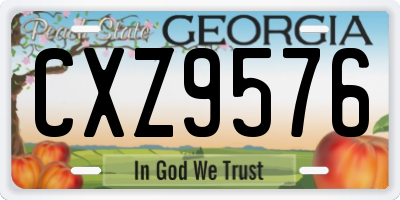 GA license plate CXZ9576