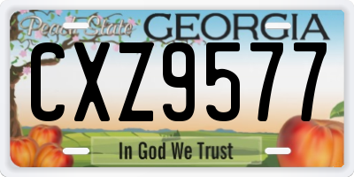 GA license plate CXZ9577