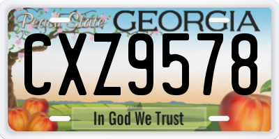 GA license plate CXZ9578