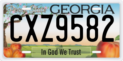 GA license plate CXZ9582