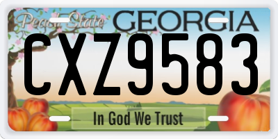 GA license plate CXZ9583